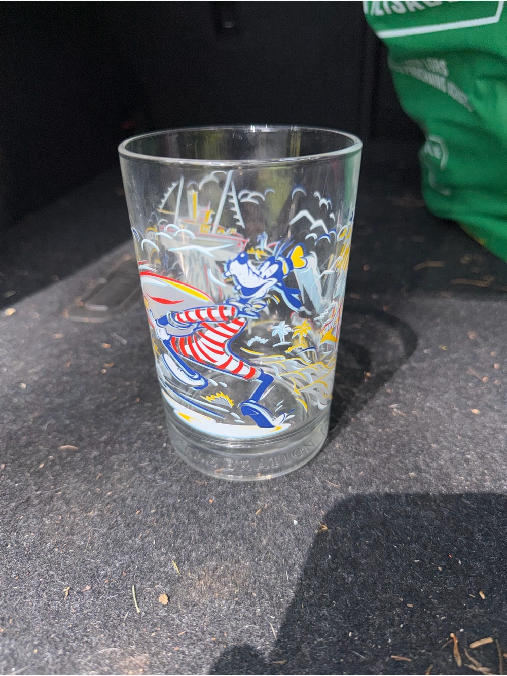 Vintage Cartoon Character Glass - Blue, Red, Yellow Design